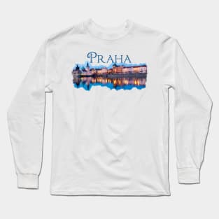 Praha: Evening Skyline Long Sleeve T-Shirt